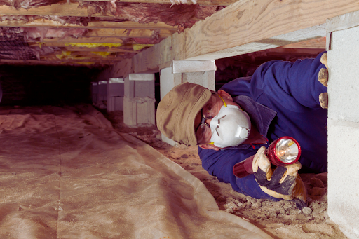 crawl space encapsulation underway